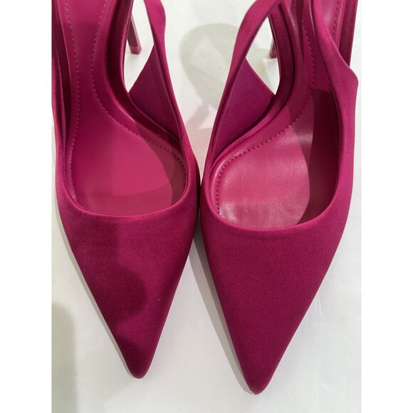 Zara Slingback Heels in Fuchsia - Picture 3 of 7
